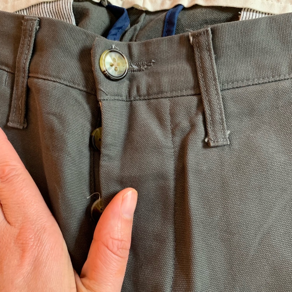 Button fly cotton canvas pants